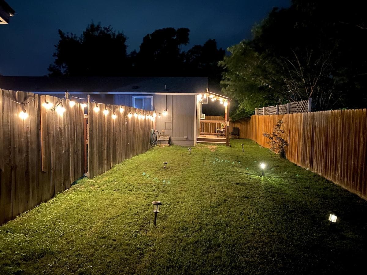 Please note that the exterior lights along the fence are sensored